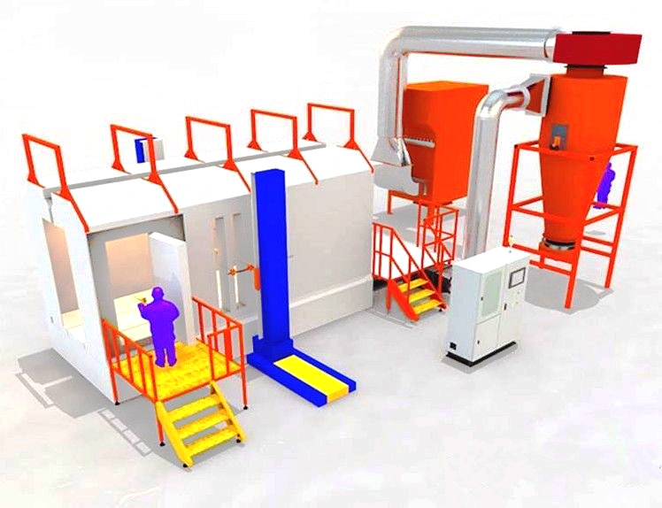 大旋風噴粉房粉末回收系統(tǒng)_工作原理_粉房主要結(jié)構(gòu)和部件